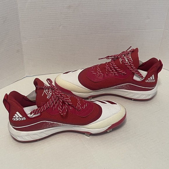 Men's‎ Adidas Size 12.5 Icon V Baseball Cleats Red & White G28248 - Picture 4 of 10